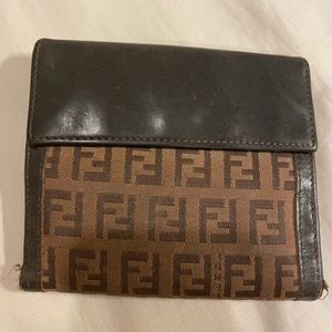 Brown Fendi vintage wallet needs restoring